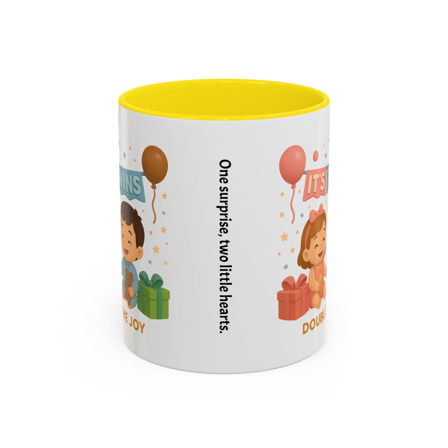 Funny Twin Celebration Coffee Mug - 'It's Twins, Double the Joy'