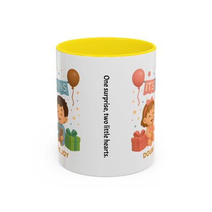 Funny Twin Celebration Coffee Mug - 'It's Twins, Double the Joy'