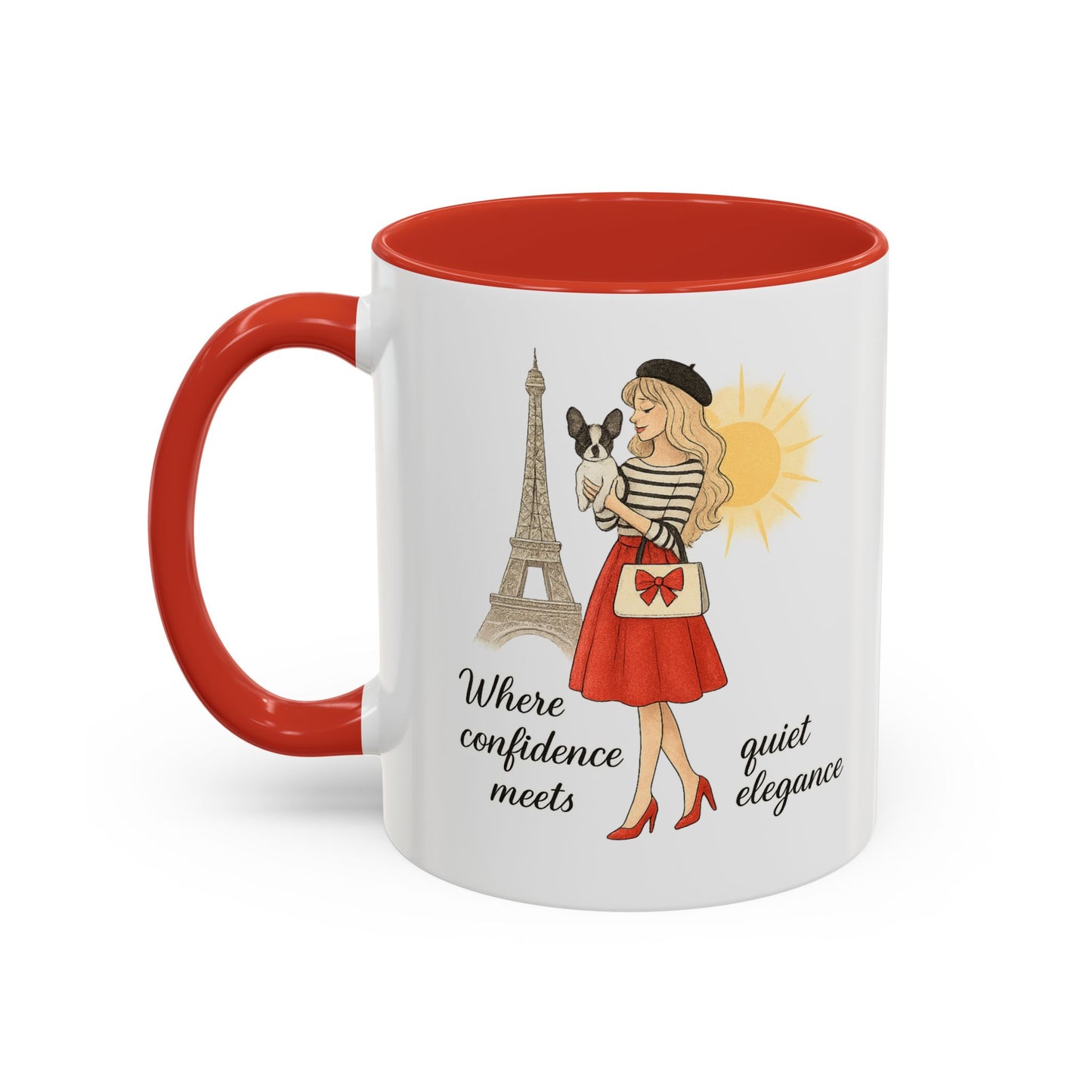 Elegant Confidence Coffee Mug - Inspiring Quote & Chic Design for Tea Lovers, Gifts for Her, Home Office Decor, Parisian Style