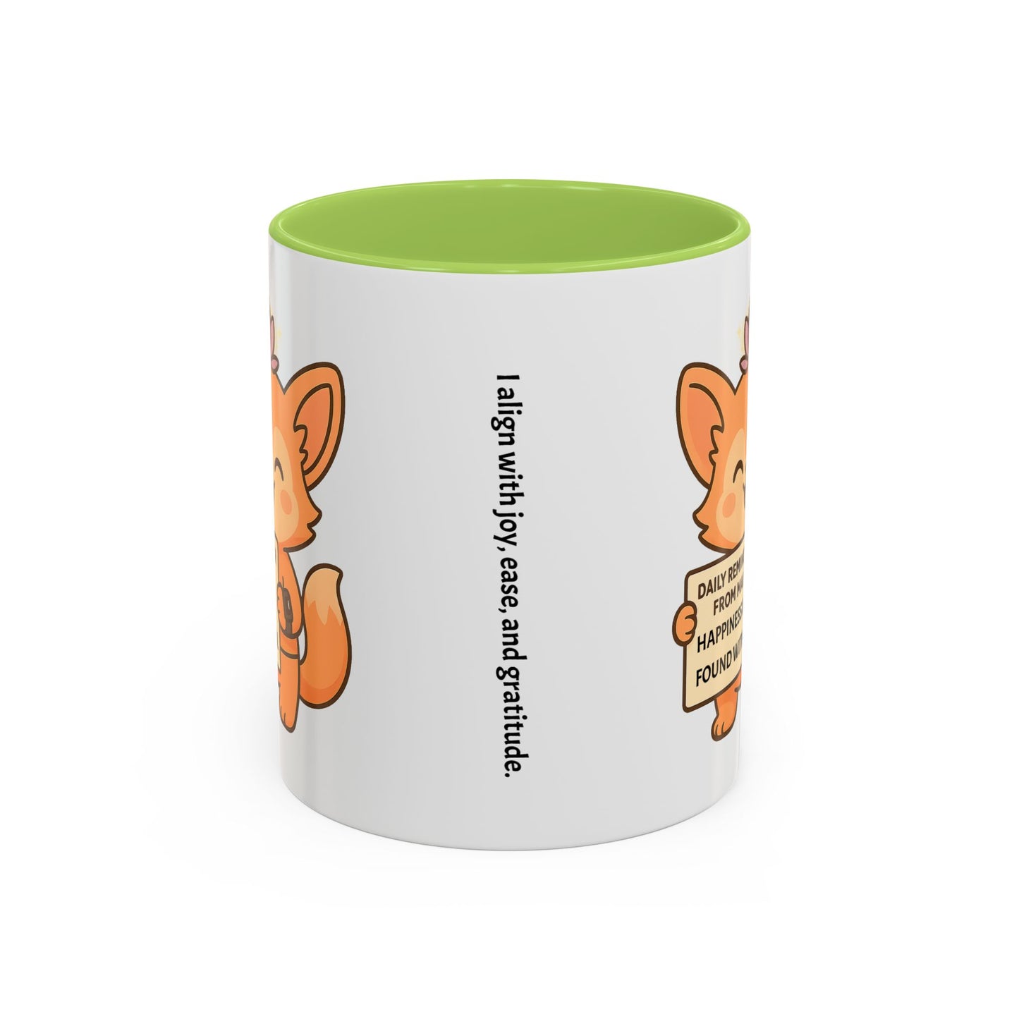 Cute Ms Mai Fox Inspirational Coffee Mug - Happiness is Found Within