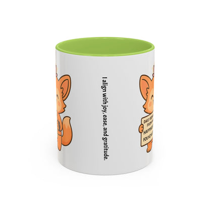 Cute Ms Mai Fox Inspirational Coffee Mug - Happiness is Found Within
