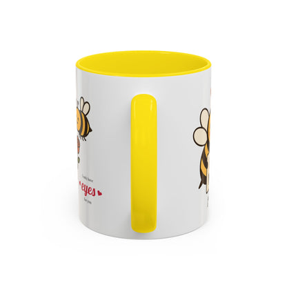 Bee Mine Accent Coffee Mug - Buzzing with Love, Cute Gift for Valentine’s Day, Best Friend, Love, Bee Lovers, Cozy Mornings