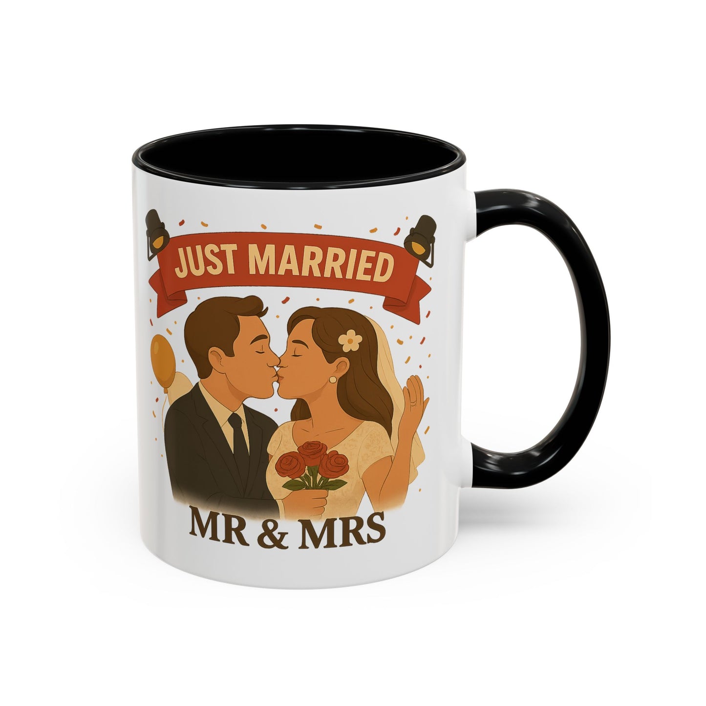 Just Married Coffee Mug | Wedding Gift | Newlywed Coffee Cup | Mr & Mrs Mug | Bride and Groom Drinkware