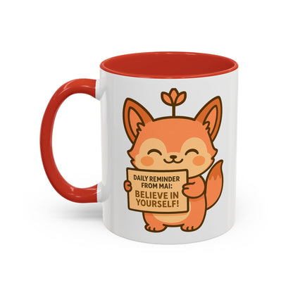 Motivational Accent Coffee Mug - 'Trust Your Intuition' & 'Believe In Yourself!'