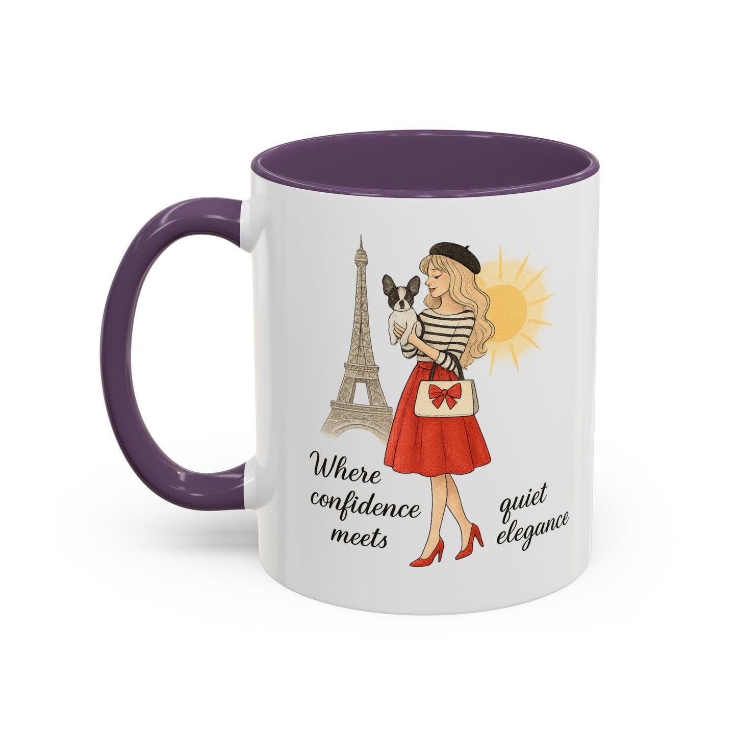 Elegant Confidence Coffee Mug - Inspiring Quote & Chic Design for Tea Lovers, Gifts for Her, Home Office Decor, Parisian Style