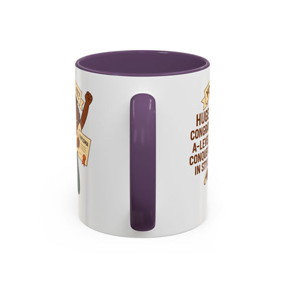 Celebratory Coffee Mug for Graduates, Graduation Gift, A-Level Congrats Mug, Stylish Coffee Cup for Students, Personalized Diploma Mug
