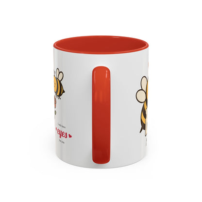 Bee Mine Accent Coffee Mug - Buzzing with Love, Cute Gift for Valentine’s Day, Best Friend, Love, Bee Lovers, Cozy Mornings