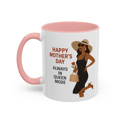 Queen Mode Mother's Day Coffee Mug | Stylish Black Accent Design