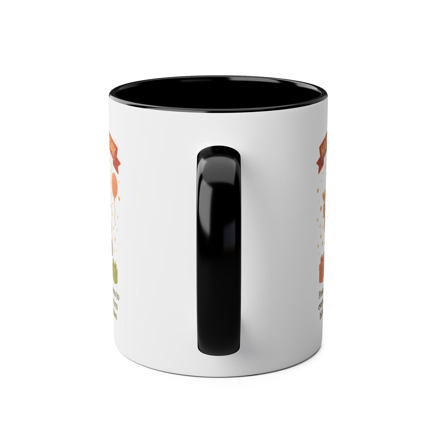 Happy Birthday Two-Tone Coffee Mug - Stylish Gift for Fashion Lovers
