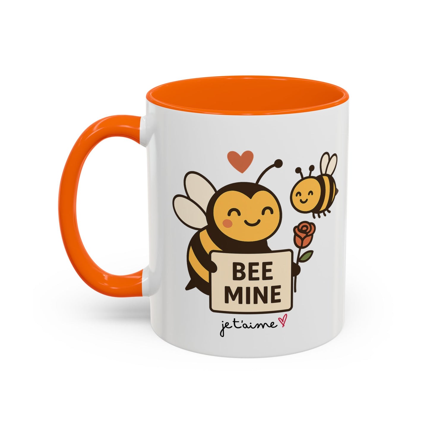 Bee Mine Accent Coffee Mug - Buzzing with Love, Cute Gift for Valentine’s Day, Best Friend, Love, Bee Lovers, Cozy Mornings