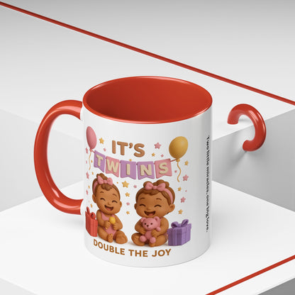 Twins Celebration Coffee Mug – Double the Joy, Gifts for New Parents, Baby Shower Favor, Sibling Gift, Cute Mug for Twins