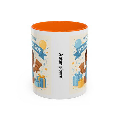 Baby Boy Announcement Coffee Mug, Newborn, Welcome Baby Boy Gift