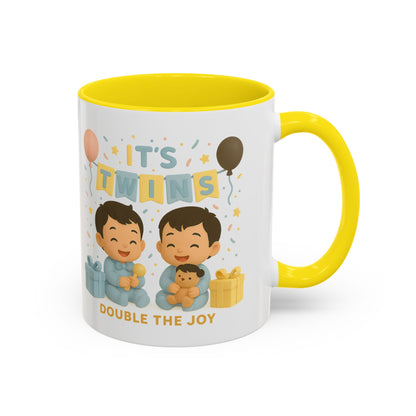 Twins Celebration Coffee Mug, Cute Twins Gift Mug, Baby Shower Mug, Newborn Gift, Double the Joy Mug