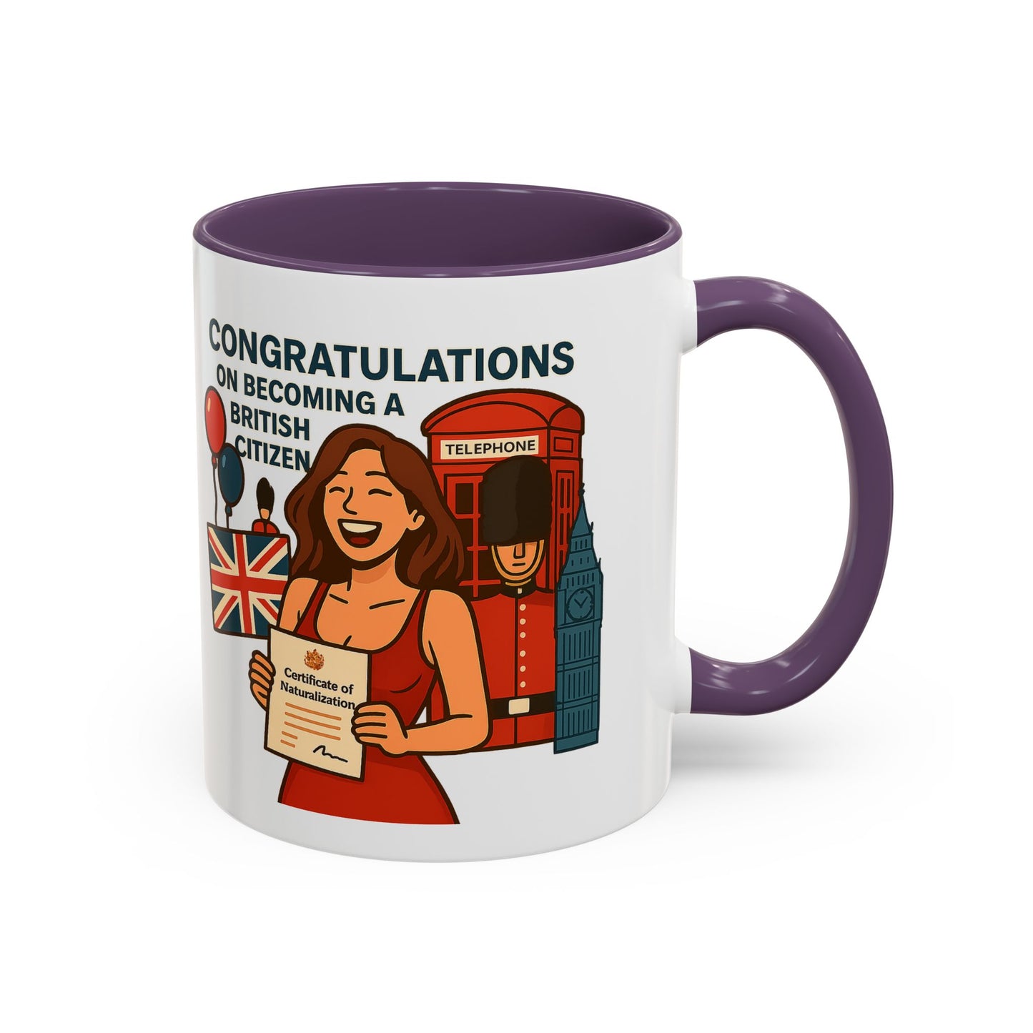 Celebratory British Citizenship Mug, Unique Gift for New Citizens, Fun Coffee Cup, Personal Achievement