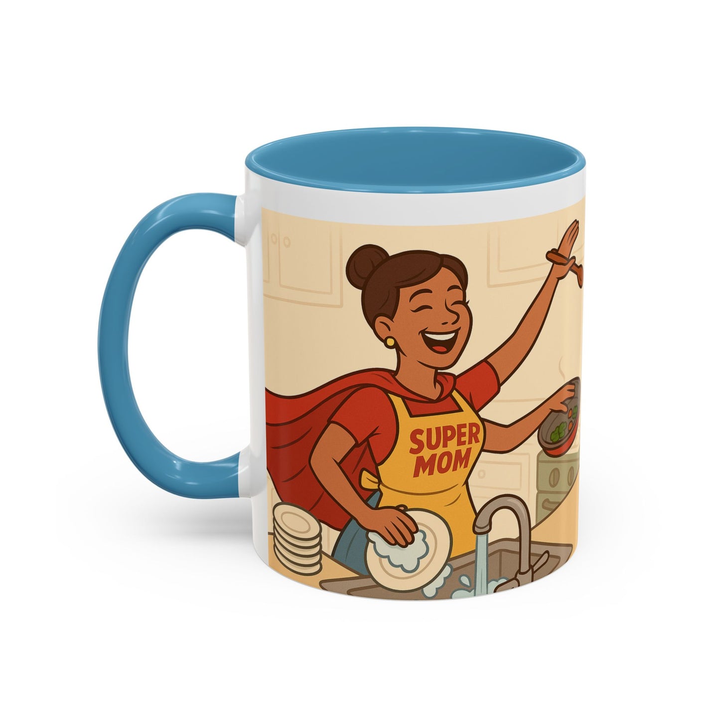 Super mom - Accent Coffee Mug (11, 15oz) - Mother's Day