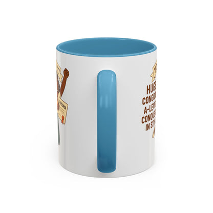Celebratory Coffee Mug for Graduates, Graduation Gift, A-Level Congrats Mug, Stylish Coffee Cup for Students, Personalized Diploma Mug