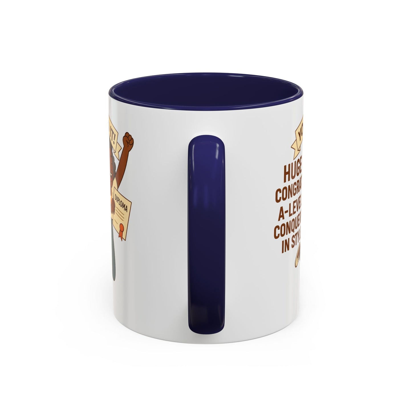 Celebratory Coffee Mug for Graduates, Graduation Gift, A-Level Congrats Mug, Stylish Coffee Cup for Students, Personalized Diploma Mug