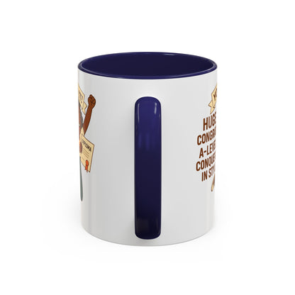 Celebratory Coffee Mug for Graduates, Graduation Gift, A-Level Congrats Mug, Stylish Coffee Cup for Students, Personalized Diploma Mug