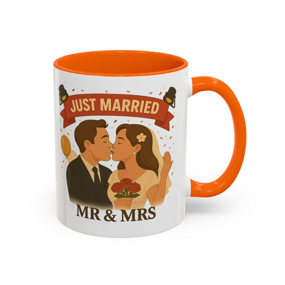Just Married Coffee Mug | Wedding Gift | Newlywed Coffee Cup | Mr & Mrs Mug | Bride and Groom Drinkware
