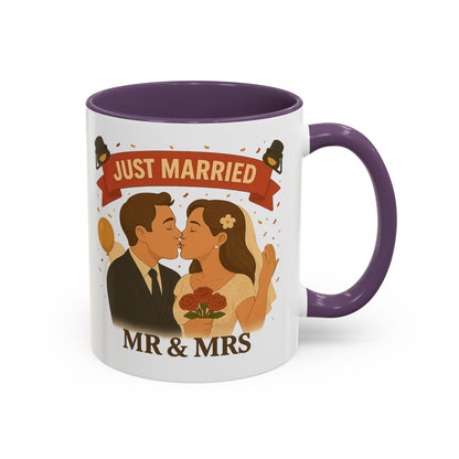 Just Married Coffee Mug | Wedding Gift | Newlywed Coffee Cup | Mr & Mrs Mug | Bride and Groom Drinkware