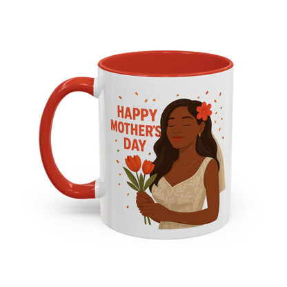 Elegant Mother's Day Accent Coffee Mug - Floral Gift, Tea Mug, Personalized Drinkware, Inspirational Cup, Birthday Present