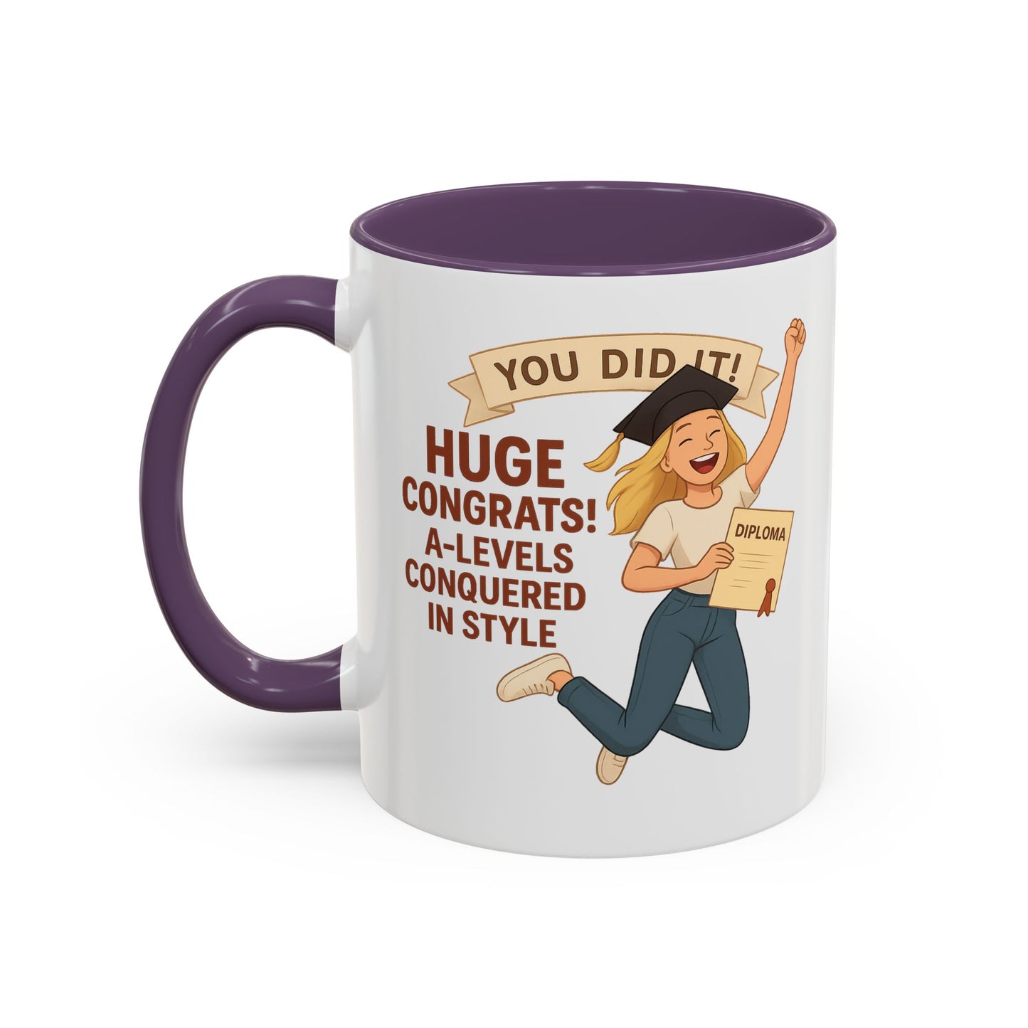 Celebratory Graduation Coffee Mug - 'You Did It!' A-Levels