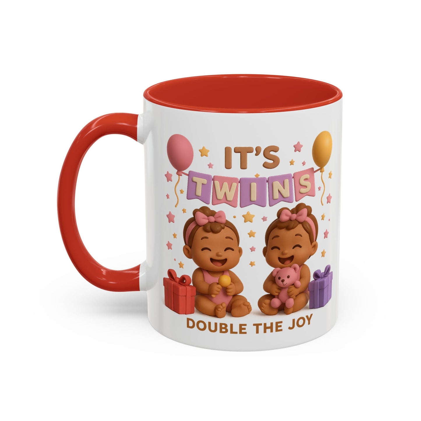 Twins Celebration Coffee Mug – Double the Joy, Gifts for New Parents, Baby Shower Favor, Sibling Gift, Cute Mug for Twins