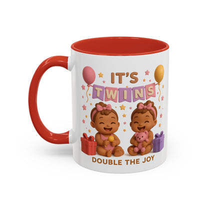 Twins Celebration Coffee Mug – Double the Joy, Gifts for New Parents, Baby Shower Favor, Sibling Gift, Cute Mug for Twins