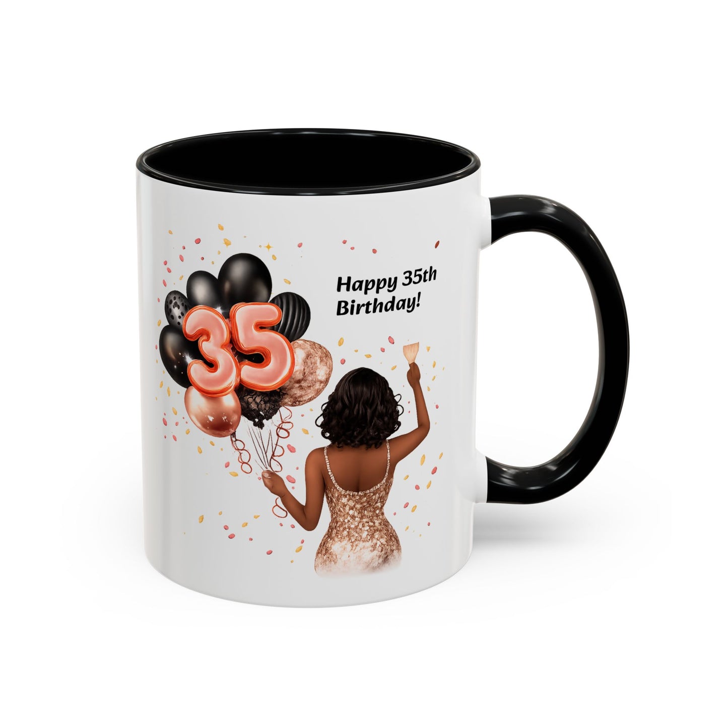 Accent Coffee 35th birthday woman with balloon Mug