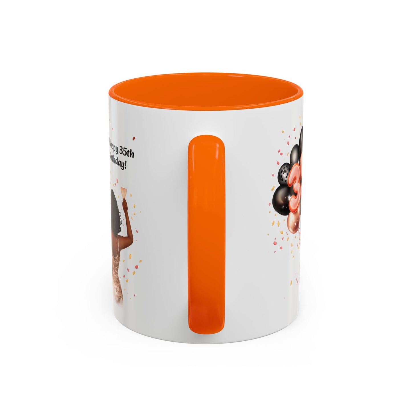 Accent Coffee 35th birthday woman with balloon Mug